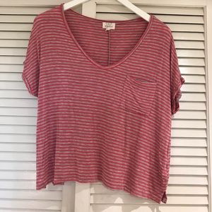 Brand new red and grey striped shirt